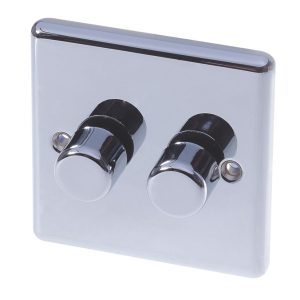 LAP  2-Gang 2-Way LED Dimmer Switch  Polished Chrome