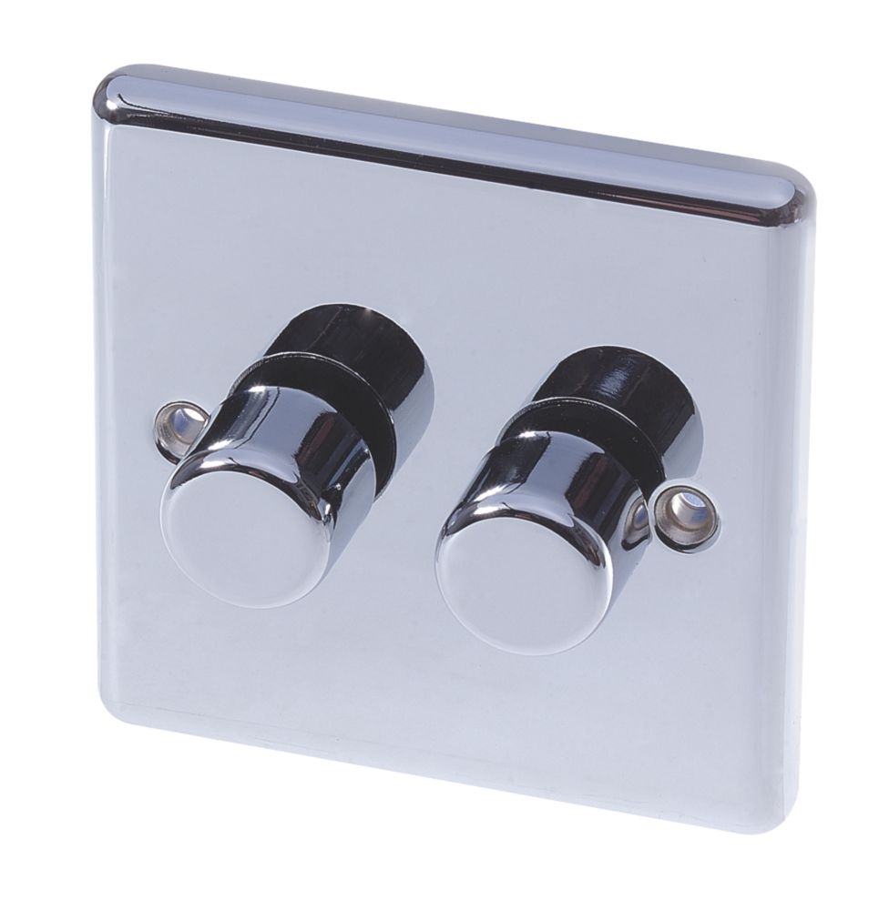 LAP 2-Gang 2-Way LED Dimmer Switch Polished Chrome