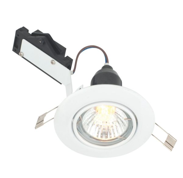 LAP  Adjustable  Mains Voltage Downlight Gloss White