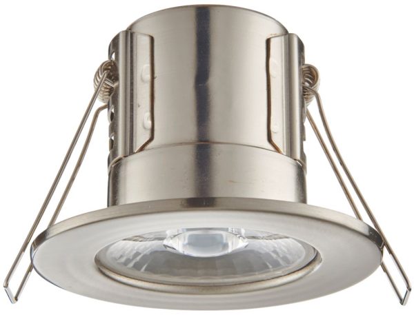 LAP Cosmoseco Fixed  Fire Rated LED Downlight Satin Nickel 5.8W 450lm