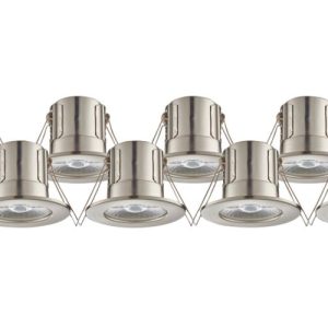 LAP Cosmoseco Fixed  Fire Rated LED Downlights Satin Nickel 5.8W 450lm 10 Pack