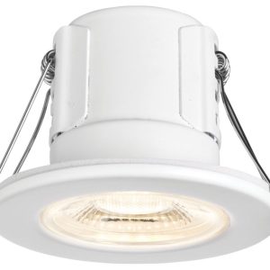 LAP Optimus Fixed  Fire Rated LED Downlight White / Chrome / Satin Nickel 4W 500lm