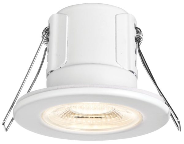 LAP Optimus Fixed  Fire Rated LED Downlight White / Chrome / Satin Nickel 4W 500lm