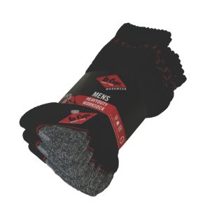 Lee Cooper  Heavy Duty Work Socks Black 7-11 5 Pairs