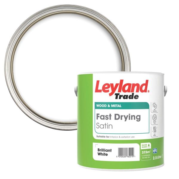Leyland Trade 2.5Ltr Brilliant White Satin Wood & Metal Paint