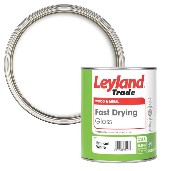 Leyland Trade 750ml Brilliant White Gloss Water-Based Trim Paint