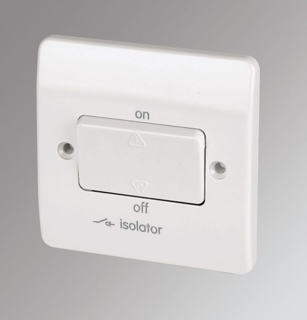 MK Logic Plus 10A 1-Gang 3-Pole Fan Isolator Switch White