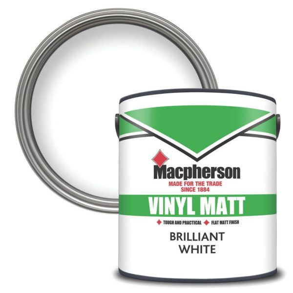 Macpherson  2.5Ltr Brilliant White Vinyl Matt Emulsion  Paint
