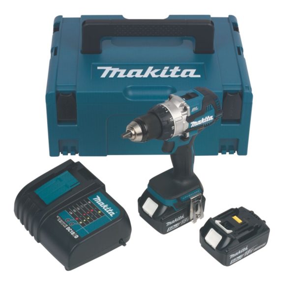 Makita DHP459STJ 18V 2 x 5.0Ah Li-Ion LXT Brushless Cordless Combi Drill