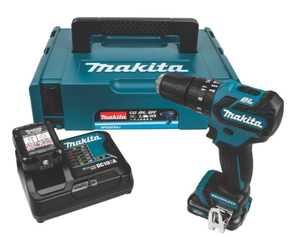 Makita HP332DSAJ 12V 2 x 2.0Ah Li-Ion CXT Brushless Cordless Combi Drill