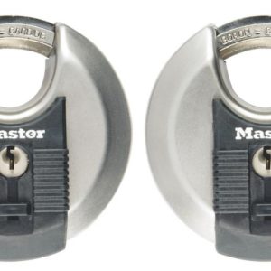 Master Lock Excell Stainless Steel Keyed Alike Weatherproof  Disc Padlocks 70mm 2 Pack