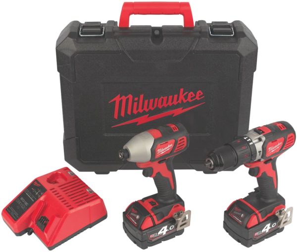 Milwaukee M18 BPP2Q-402C 18V 2 x 4.0Ah Li-Ion RedLithium  Cordless Twin Pack