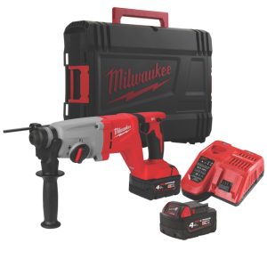 Milwaukee M18BLHACD-402X 3.1kg 18V 2 x 4Ah Li-Ion RedLithium Brushless Cordless SDS Hammer Drill