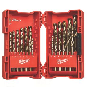 Milwaukee Red Cobalt Straight Shank Metal Drill Bit Set 25 Pieces