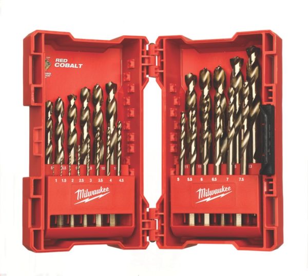 Milwaukee Red Cobalt Straight Shank Metal Drill Bit Set 25 Pieces