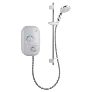 Mira Event XS Rear-Fed White Thermostatic Power Shower