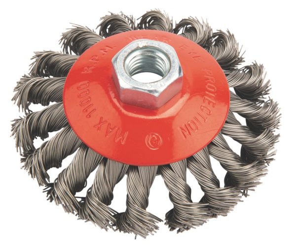 Multi-Material Twisted Knot Wire Brush 100mm (4")