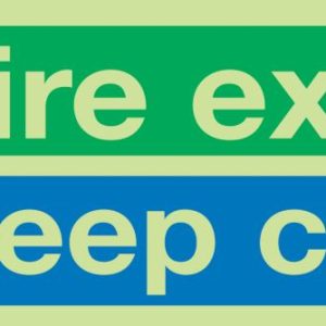Nite-Glo  Photoluminescent "Fire Exit Keep Clear" Sign 150mm x 450mm