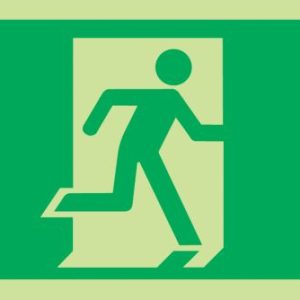 Nite-Glo  Photoluminescent "Fire Exit" Up Arrow Sign 150mm x 450mm