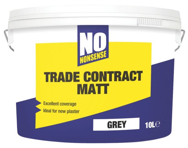 No Nonsense  10Ltr Grey Matt Emulsion  Paint