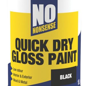 No Nonsense 1Ltr Black Gloss Water-Based Trim Paint