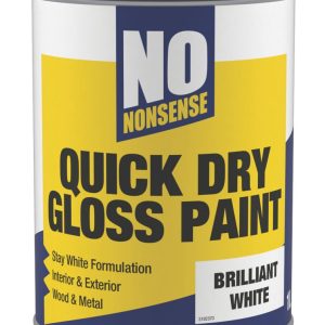 No Nonsense 1Ltr Pure Brilliant White Gloss Water-Based Trim Paint