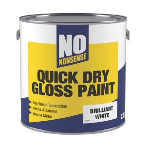 No Nonsense 2.5Ltr Pure Brilliant White Gloss Water-Based Trim Paint