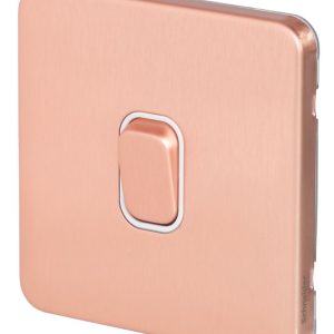 Schneider Electric Lisse Deco 10AX 1-Gang 1-Way Intermediate Switch  Copper with White Inserts