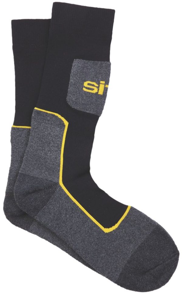 Site  Comfort Work Socks Black / Grey 7-11 1 Pair