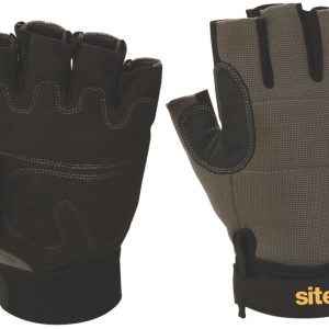 Site  Fingerless Performance Gloves Grey/Black Large