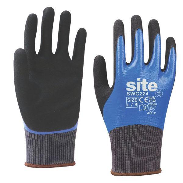 Site  Gloves Blue/Black Large