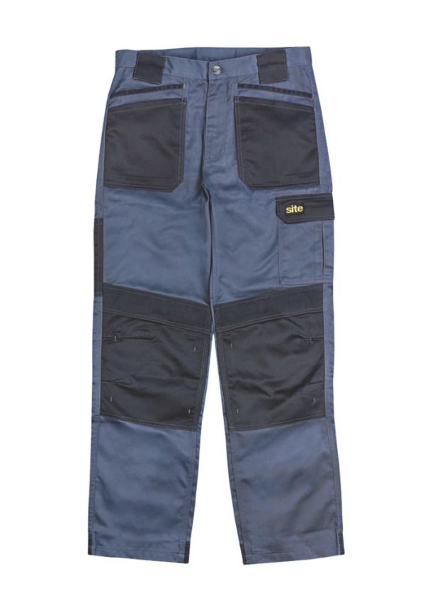 Site Harrier Work Trousers Grey / Black 30" W 32" L