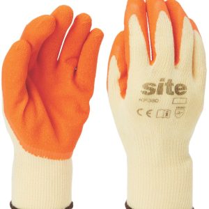 Site  Latex Builders Gloves Orange/Yellow Large