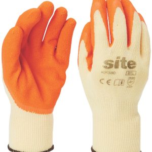 Site  Latex Builders Gloves Orange/Yellow Medium