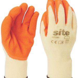 Site  Latex Builders Gloves Orange/Yellow X Large