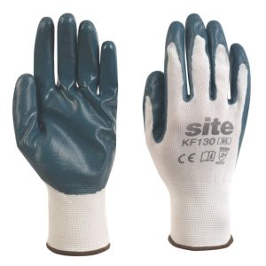 Site  Nitrile Coated Gloves White/Blue X Large