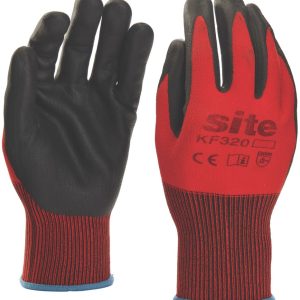 Site  Nitrile Foam Coated Gloves Red/Black Large