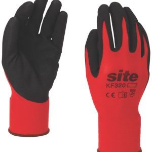 Site  Nitrile Foam Coated Gloves Red/Black Small