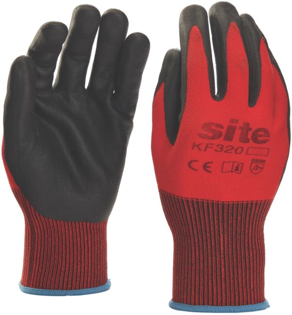 Site  Nitrile Foam Coated Gloves Red/Black X Large