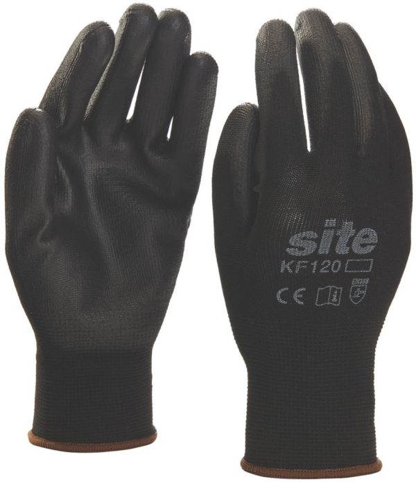 Site  PU Palm Dip Gloves Black X Large