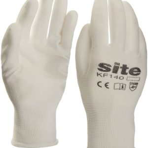 Site  PU Palm Dip Gloves White Large