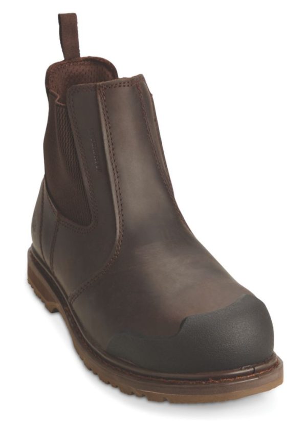 Site Prairie Size 7  Brown Water-Resistant Steel Toe Cap Safety Dealer Boots