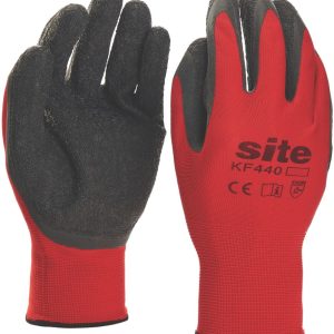 Site  Superlight Latex Gripper Gloves Red/Black Large