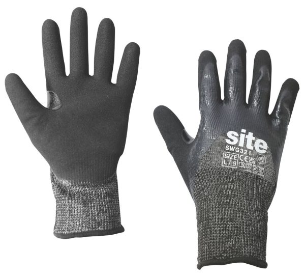 Site  Thermal Cut Resistant Gloves Grey/Black Large