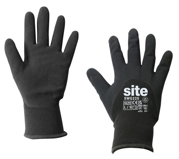 Site  Thermal Nitrile Gloves Black Large