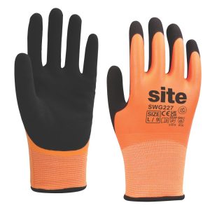 Site  Thermal Waterproof Gloves Orange/Black Large
