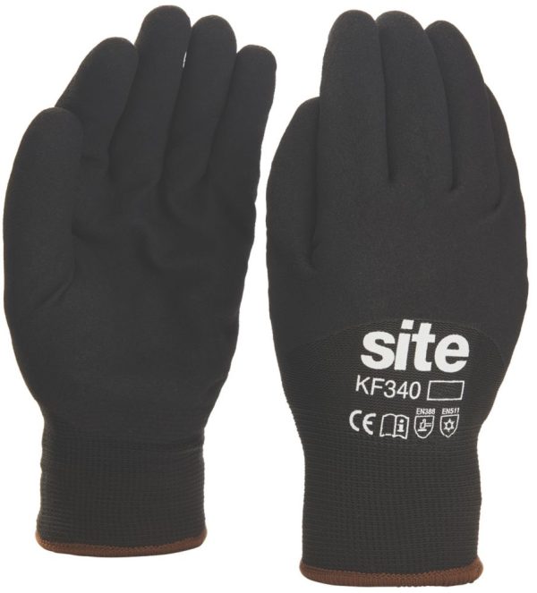 Site  Thermal Winter Work Gloves Black Large