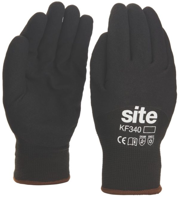 Site  Thermal Winter Work Gloves Black Medium