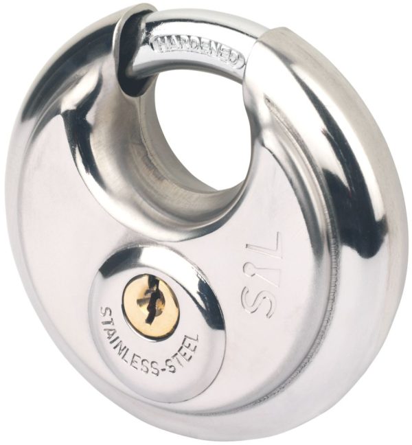 Smith & Locke  Stainless Steel  Waterproof  Disc Padlock 80mm