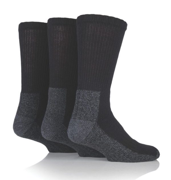 SockShop  Heavy Duty Safety Boot Socks Black 6-11 3 Pairs